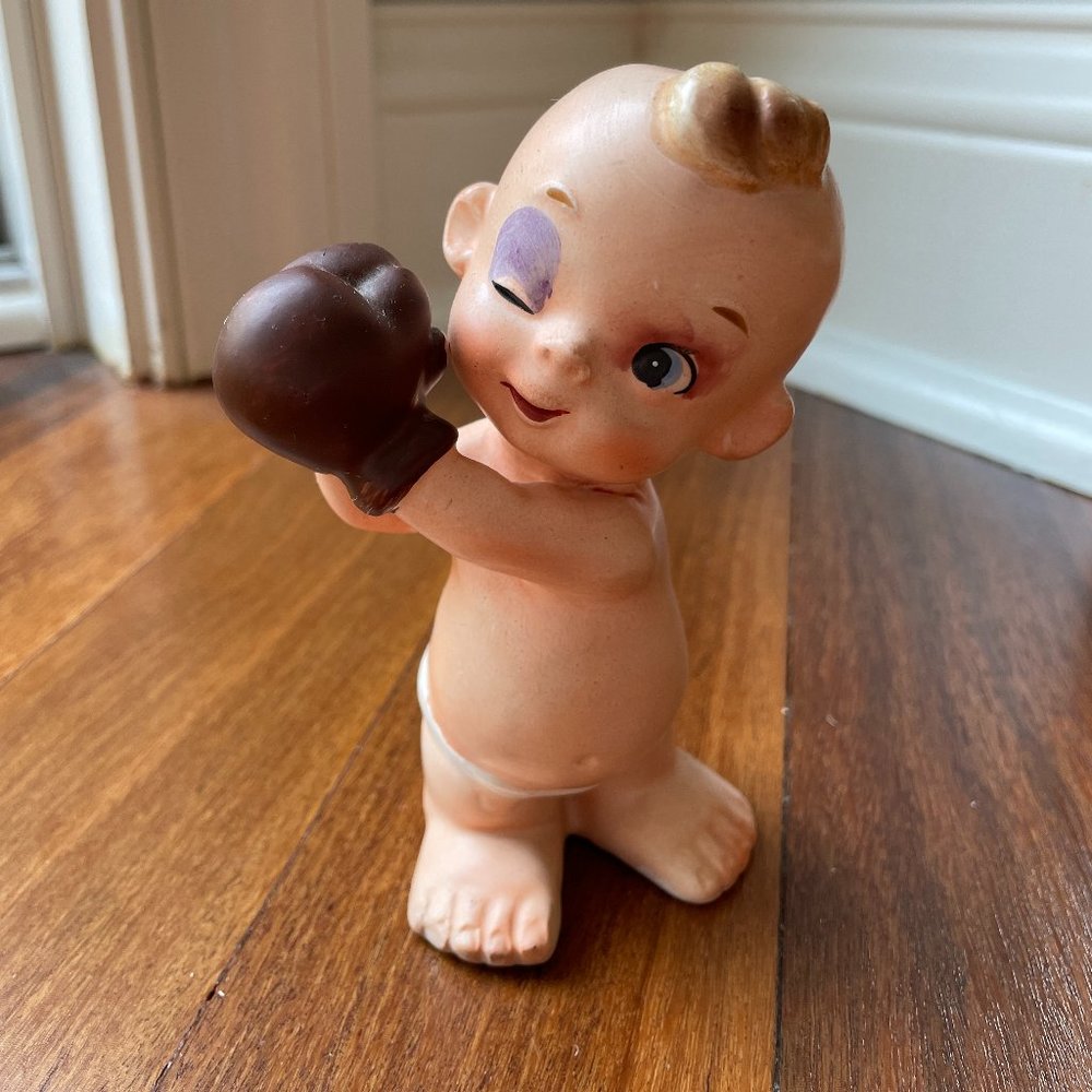 Vintage Inarco Boy Boxer Black Eye Porcelain Figurine E-2176